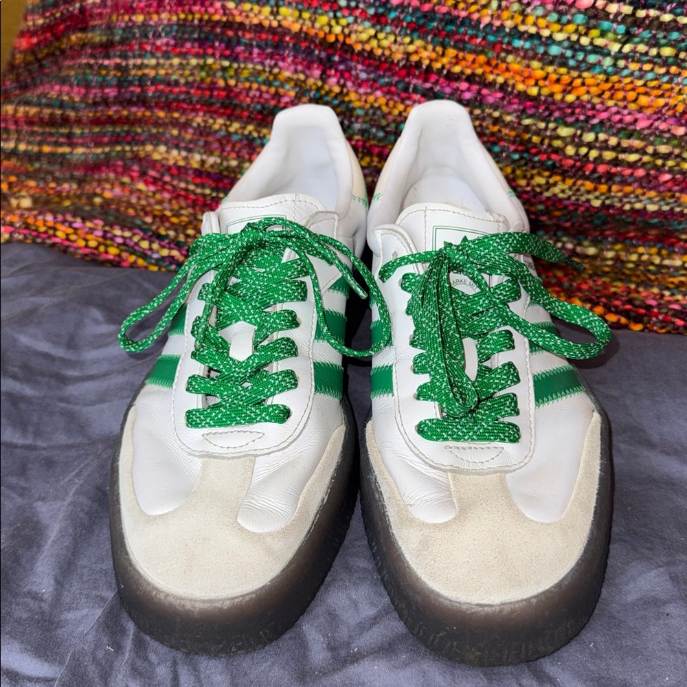 adidas White Leather Sneaker with Inner Size Label